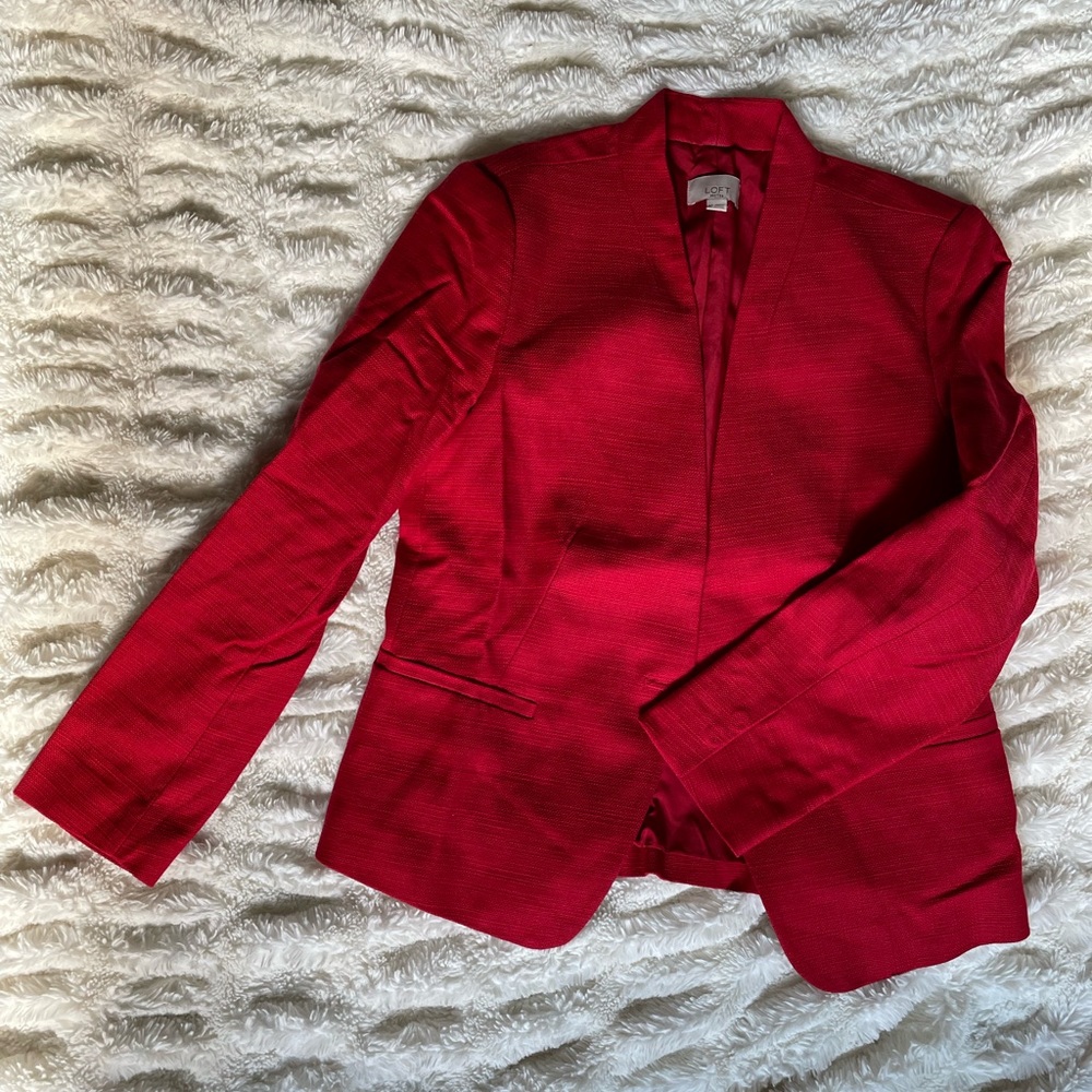 True red blazer from Loft 8p